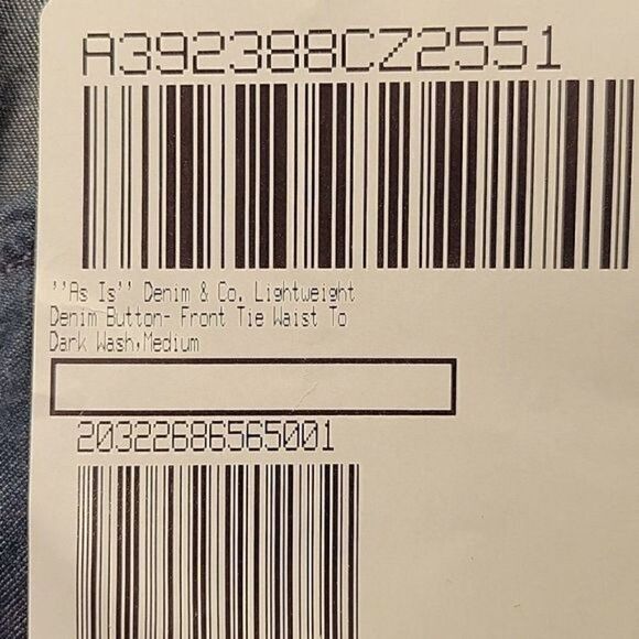 NWOT Denim & Co. Lightweight Denim Button-Front Tie Waist Top Sz M - Picture 12 of 13